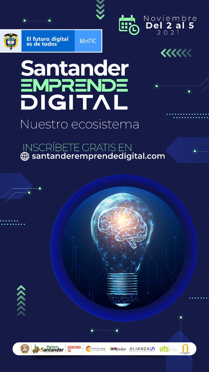 Esta Tarde ➡️ santanderemprendedigital.com , conferencias de Marketing digital, emprendimiento y liderazgo, Educación 4.0, Inteligencia Artificial, Video Gaming y otros. Participa. #Día1