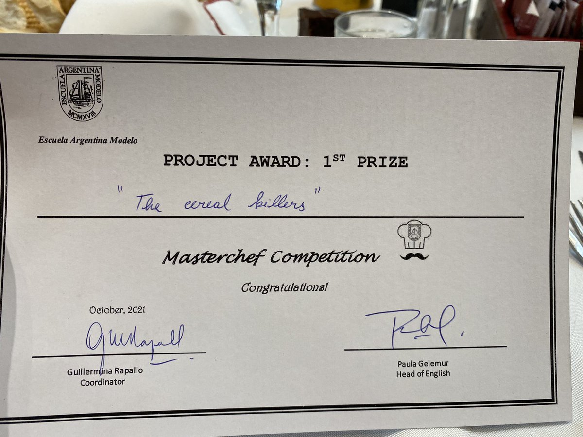 Sobrina de tigresa(Madame Goto <a href="/gotoCrisCuisine/">Goto Maria Cristina</a> ) Allegra  ganó el MasterChef en inglés del cole.