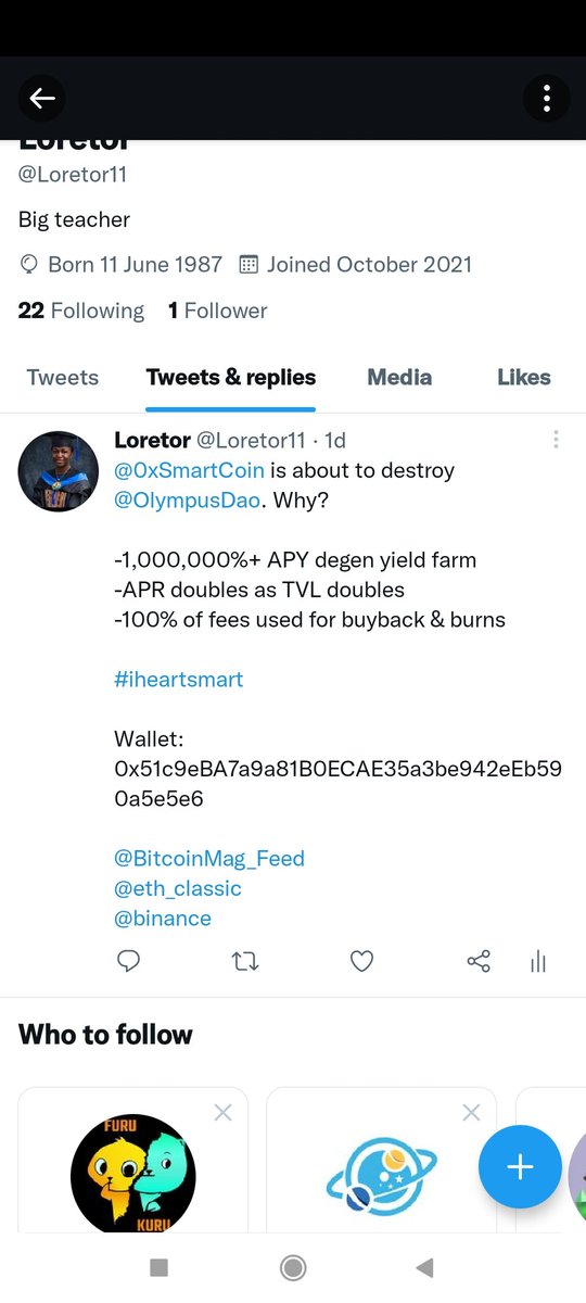 Loretor11's tweet photo. @0xSmartCoin I have been waiting for my 25% of the Twitter bonus to no avail. My friends got theirs about 12 hours ago. https://t.co/uYg5NshAyf