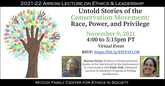 Stanford Ethics (@stanfordethics) on Twitter photo NEXT WEEK ▶️ Join Dorceta Taylor, a leading scholar in the field of environmental justice, for a discussion about the untold stories of the conservation movement. Taylor will be in conversation with <a href="/Stanford/">Stanford University</a>'s Emily Polk. Don't miss out! RSVP: bit.ly/EISTAYLOR NEXT WEEK ▶️ Join Dorceta Taylor, a leading scholar in the field of environmental justice, for a discussion about the untold stories of the conservation movement. Taylor will be in conversation with <a href="/Stanford/">Stanford University</a>'s Emily Polk. Don't miss out! RSVP: bit.ly/EISTAYLOR