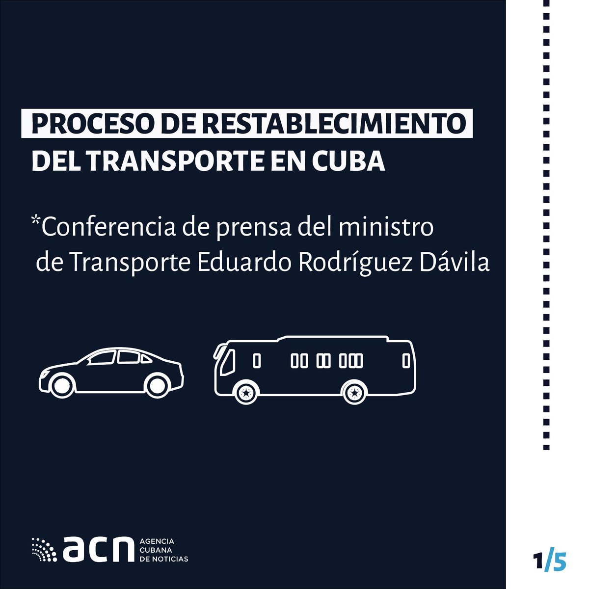 🚆 En Conferencia de prensa el ministro de Transporte Eduardo Rodríguez Dávila informó sobre el restablecimiento de los principales medios de transporte en Cuba #ACNinfografías les comparte información