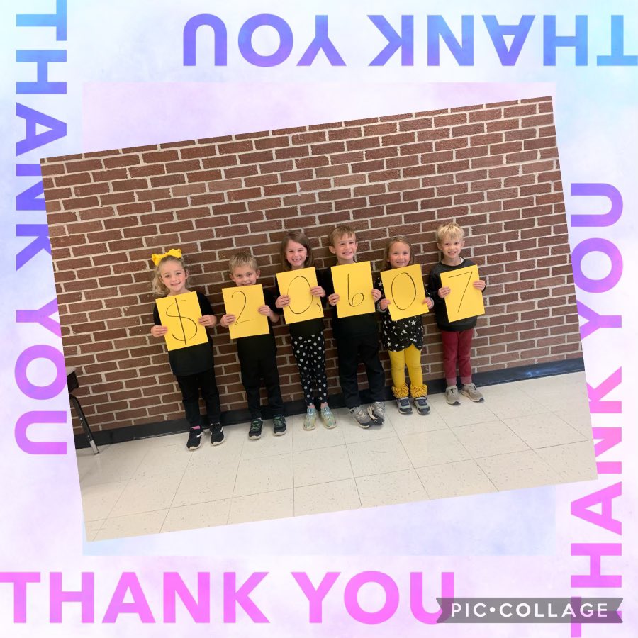 TweetDCS_HES's tweet photo. Mrs. Meg’s class won donation drive for K and Mrs. Simpson won for 1st grade helping bring the total money raised for @StJude to $20,607! @StJudeResearch https://t.co/37iGSHcyqr