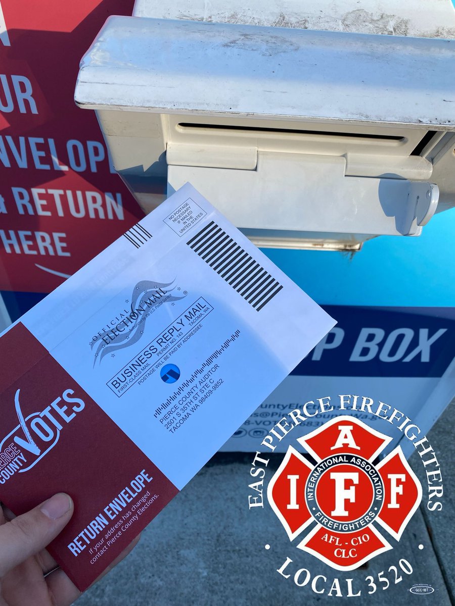 EastPierceFFs's tweet image. Today is the LAST day to get your ballots in!! Ballots must be dropped off by 8:00 PM to a local drop box. If you vote by mail, ballots must be post marked for November 2, 2021. 

APPROVING Prop 1 is crucial to maintain current service levels!

#IAFF #ApproveProp1 #RememberToVote
