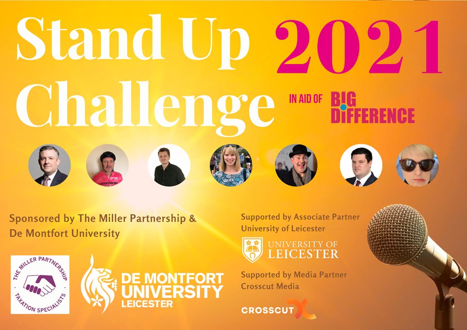 ⭐TOMORROW⭐ Leicester's @StandUpChal 2021 takes place 3rd Nov @ The Y 👏 7 brave participants will perform their first ever stand up! @Adam_English_ @MattHolt76 @laura_hailstone @mikedalzell50 @garypitt @Blondeinbrogues @JonAshworth More info at standupchallenge.co.uk