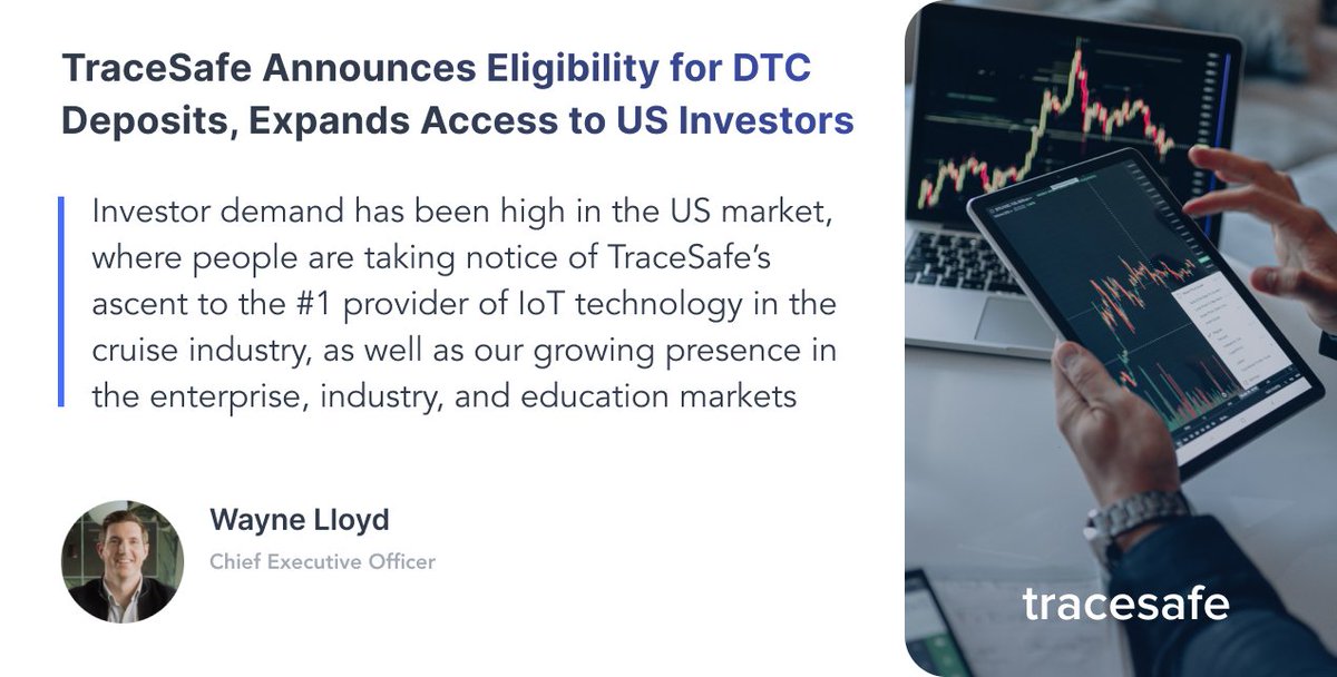 TraceSafeTech's tweet photo. #TraceSafe is expanding its investor base to US after announcing #DTC Eligibility today. The move will strengthen the company's resolve to simplify the trading process, facilitate greater liquidity and execution speeds for its existing investors. https://t.co/ipAF0vmfPw https://t.co/w7VFCRM6xu