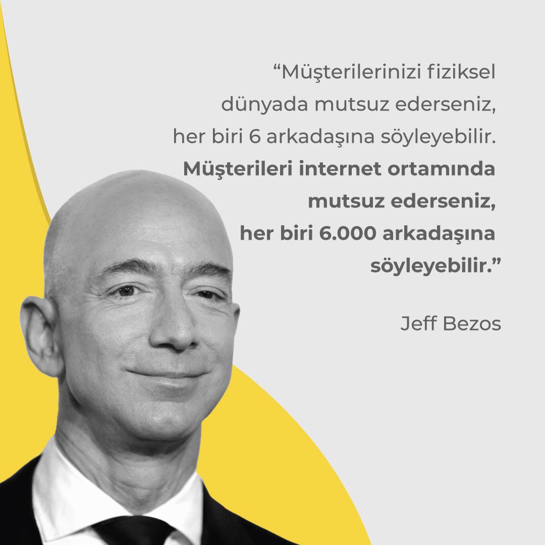 ''Müşterilerinizi fiziksel dünyada mutsuz ederseniz, her biri 6 arkadaşına söyleyebilir. Müşterileri internet ortamında mutsuz ederseniz, her biri 6.000 arkadaşına söyleyebilir.''
-Jeff Bezos

#vimerang #socialmedia #socialmediamarketing #sosyalmedyayönetimi #marketing #agency