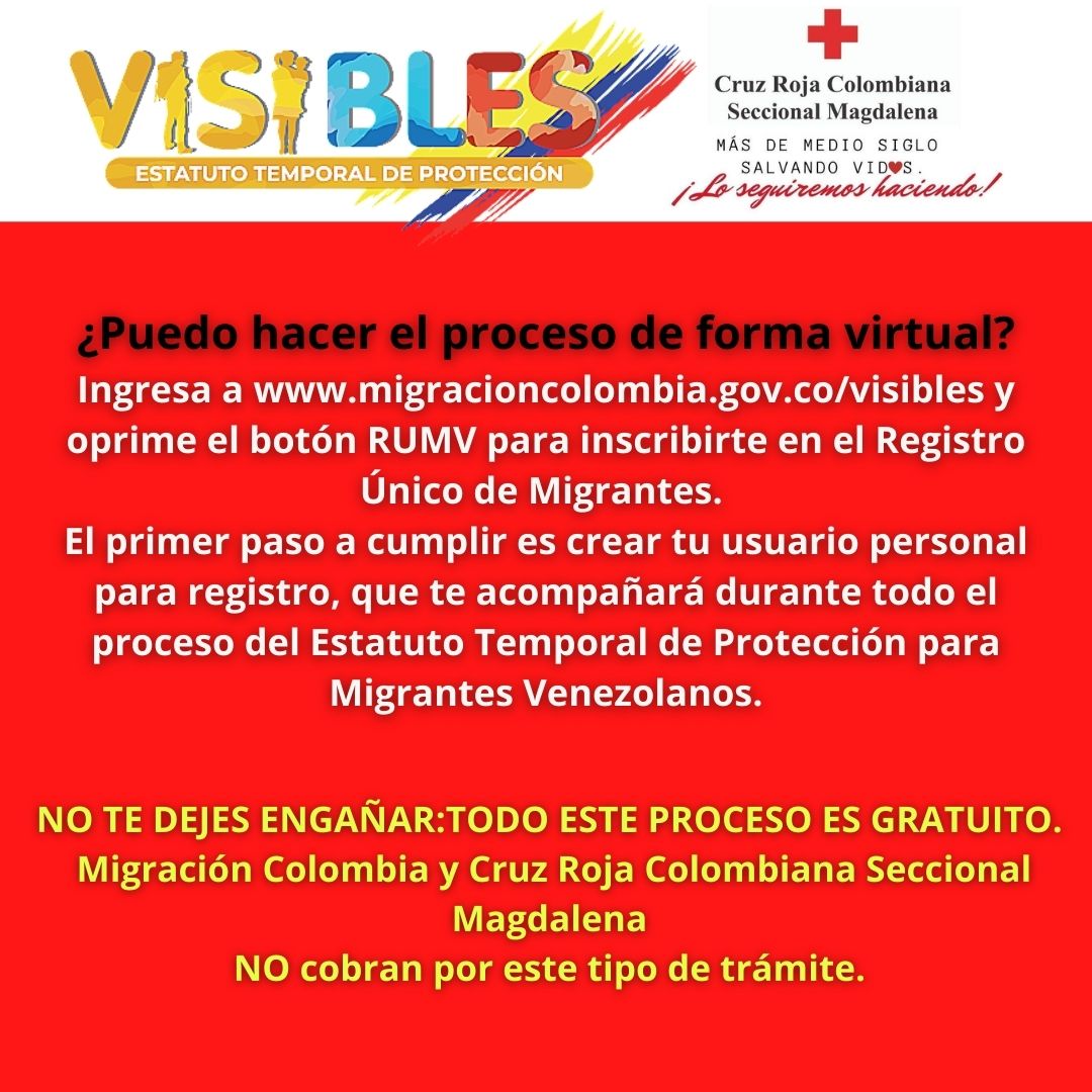 CruzRojaMag's tweet photo. La @CruzRojaMag  se encuentra apoyando el proceso de Migración Colombia encaminado al Estatuto de Protección Temporal a la Población Migrante Venezolana.
El #PuntoVisible de la @CruzRojaMag  ofrece gratuitamente atención y asesoría a la población migrante venezolana. https://t.co/pEb3oCDw5G