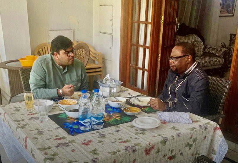 theDORinIN's tweet photo. Diwali greetings from #Royanindia to Her excellency Grace Akello and His Excellency Amb Chipare 

conversations and laughs …. It’s all about how you connect 

Happy diwali 🪔 and seasons greetings 

#uganda #zimbabwe #diplomacy #mentalhealth https://t.co/PVNIi1oTUj