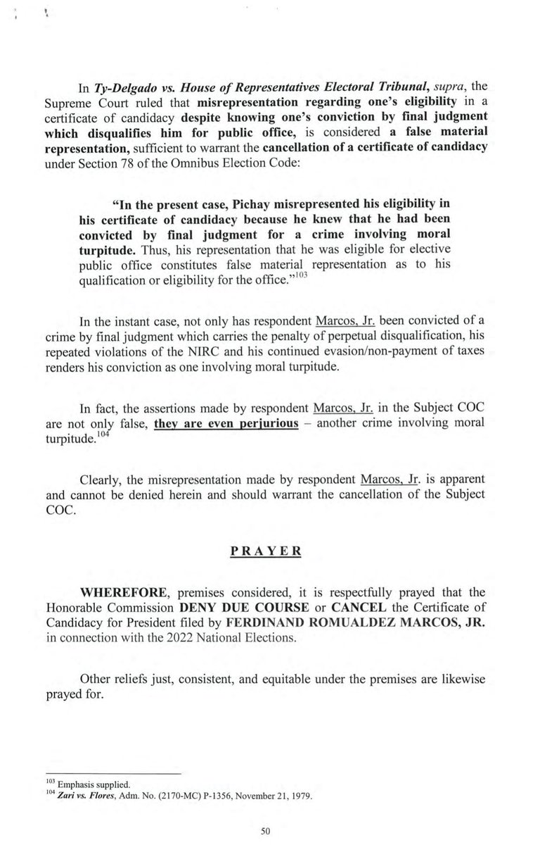 newswatchplusph's tweet photo. BREAKING: A petition has been filed to cancel the certificate of candidacy of presidential aspirant Bongbong Marcos | @anjocalimario https://t.co/9DINywhelc
