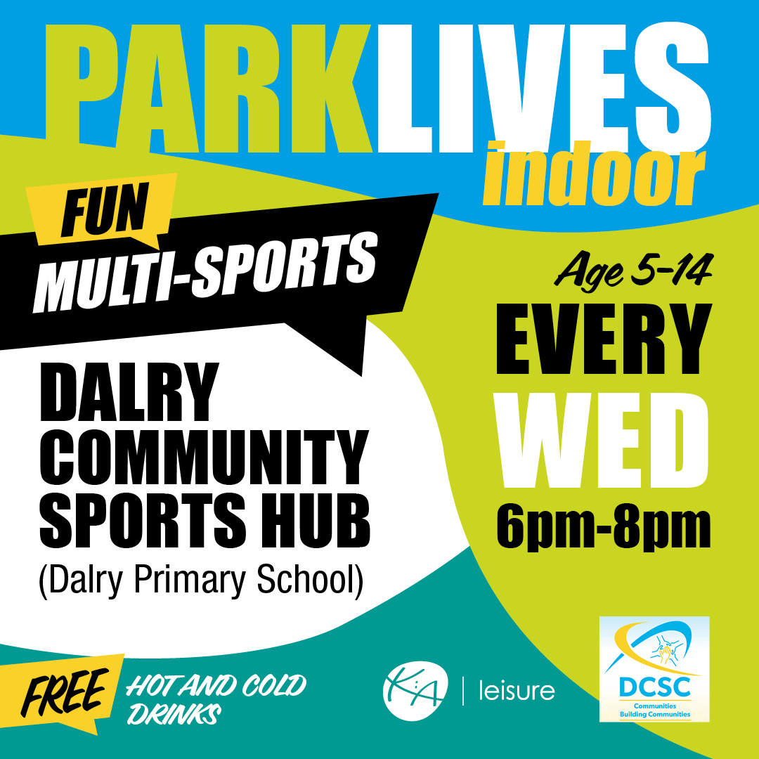 KALeisure's tweet photo. Don’t forget ParkLives continues at Dalry Community Sport Hub this evening, 2 hours of FUN between 6pm – 8pm! https://t.co/I4n5I1GFQ1
