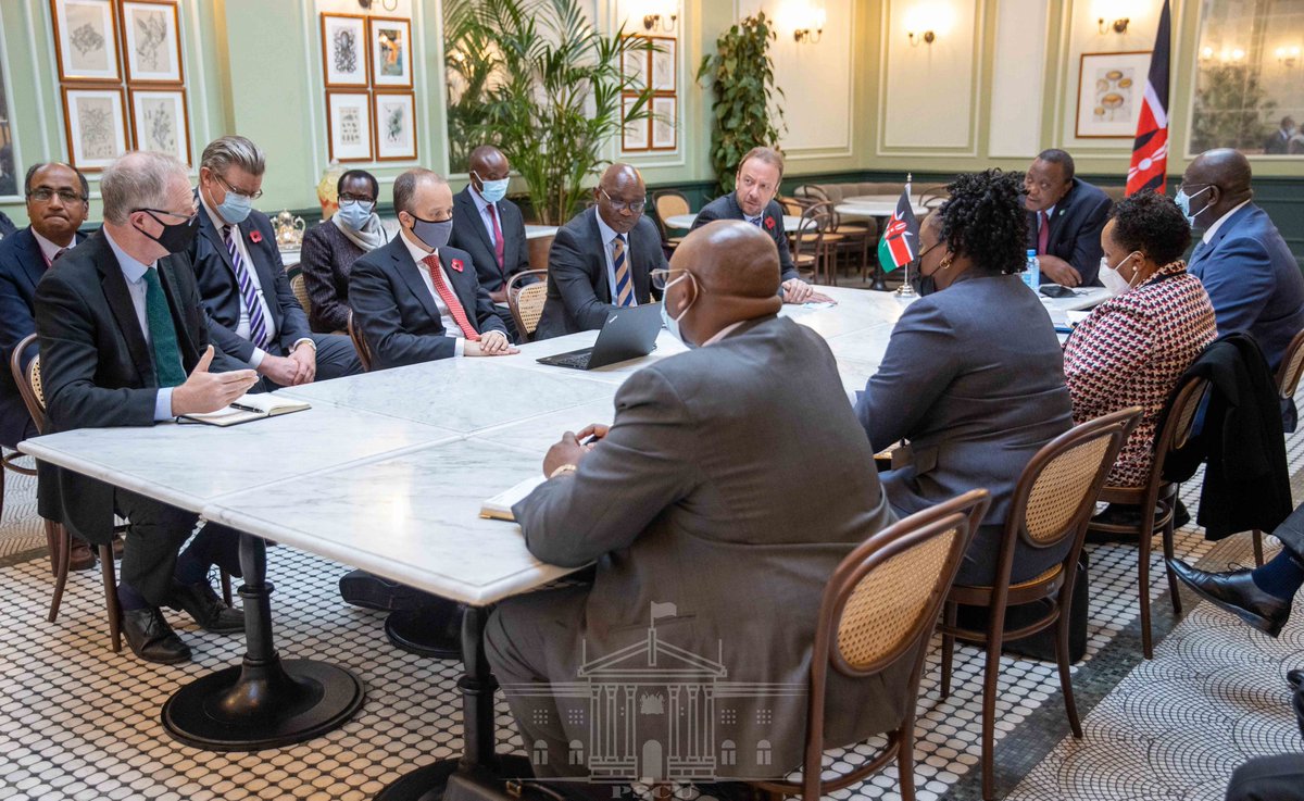 StateHouseKenya's tweet photo. 2/3 The KUKHA team briefed the Head of State on the progress of the implementation of the broad strategic partnership including the roll-out of the Jomo Kenyatta Scholarship programme and the building of a state-of-the-art training centre at Kisii University. https://t.co/iWBgS8Tmum