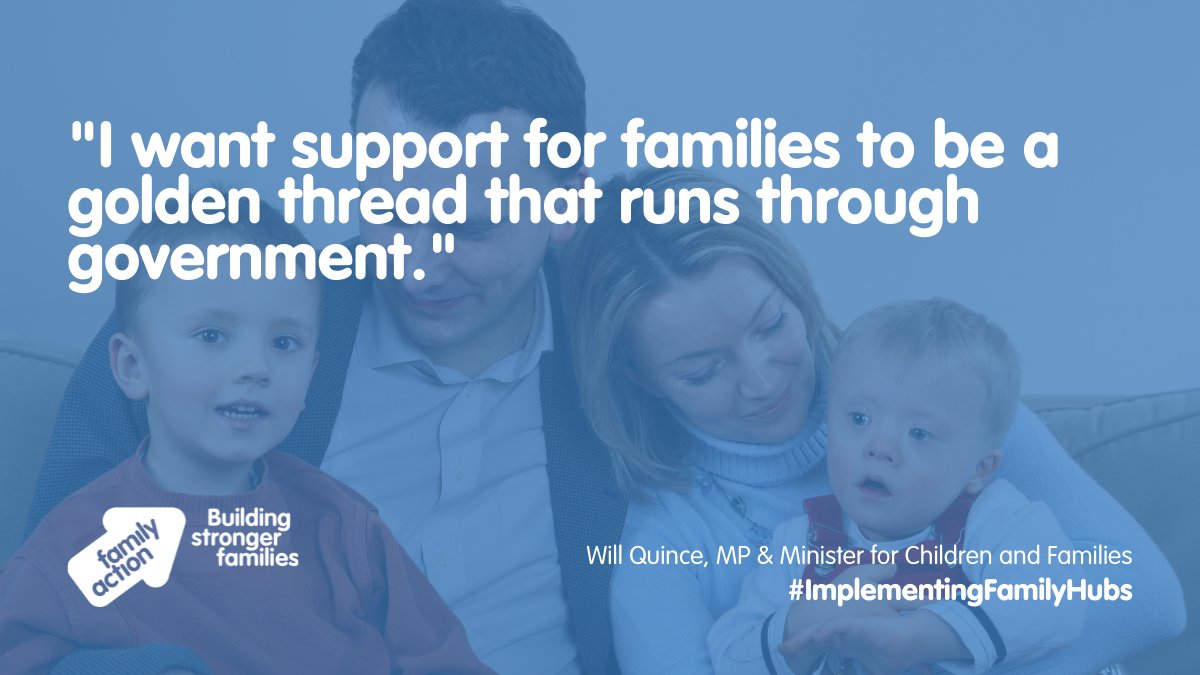 family_action's tweet photo. Great to hear from @willquince at the @AFNCCF event on #ImplementingFamilyHubs, that families are at the heart of the Levelling Up agenda - “I want support for families to be a golden thread that runs through government.” https://t.co/Zh0fKVKA9l