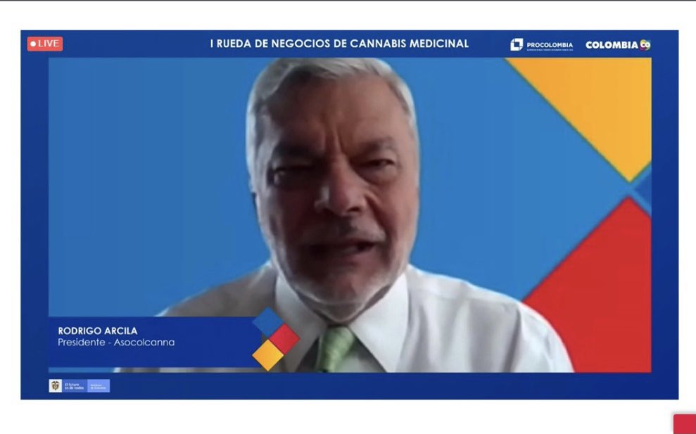 AuriPimiento's tweet photo. Hoy iniciamos la I Rueda de Negocios de Cannabis Medicinal @PROCOLOMBIACO @asocolcanna 32 compradores intls conocerán la oferta exportable de 67 exportadores colombianos con 280 citas de negocios @JulianaVillegas https://t.co/QV4vodSAjn