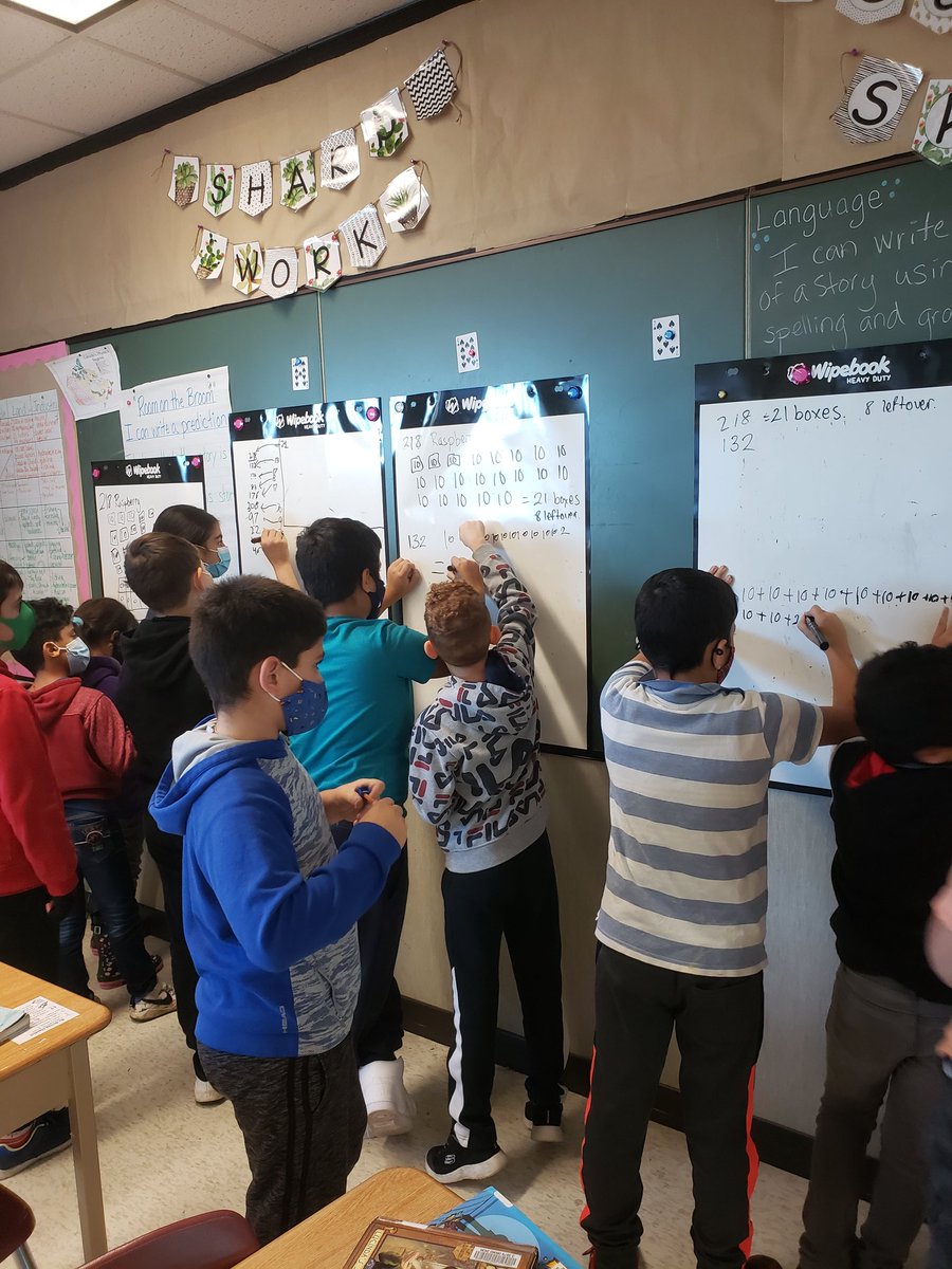 Ms_MarquisTVDSB's tweet photo. Getting students up and moving in our #thinkingclassroom yesterday made quite the impact. Thanks @OhYahLee for a morning of rich math discussions! @AshleyOaksPS #mufflestruffles https://t.co/SOcpvsbgQs