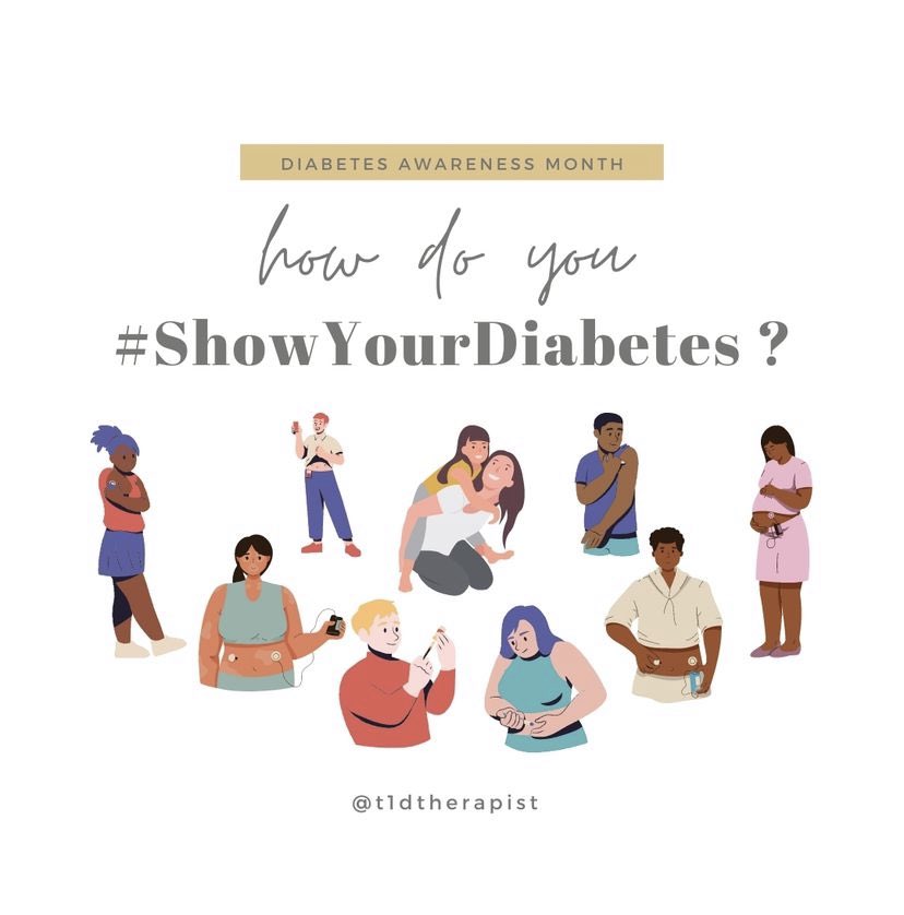 reframediabetes's tweet photo. We often underestimate how much we already raise awareness by simply showing up with our #diabetes - whether that's with our technology and gadgets, #insulin regimes, highs/lows, or other diabetes routines. Throughout November, let's keep raising awareness using #ShowYourDiabetes https://t.co/2FXgkPfd5y