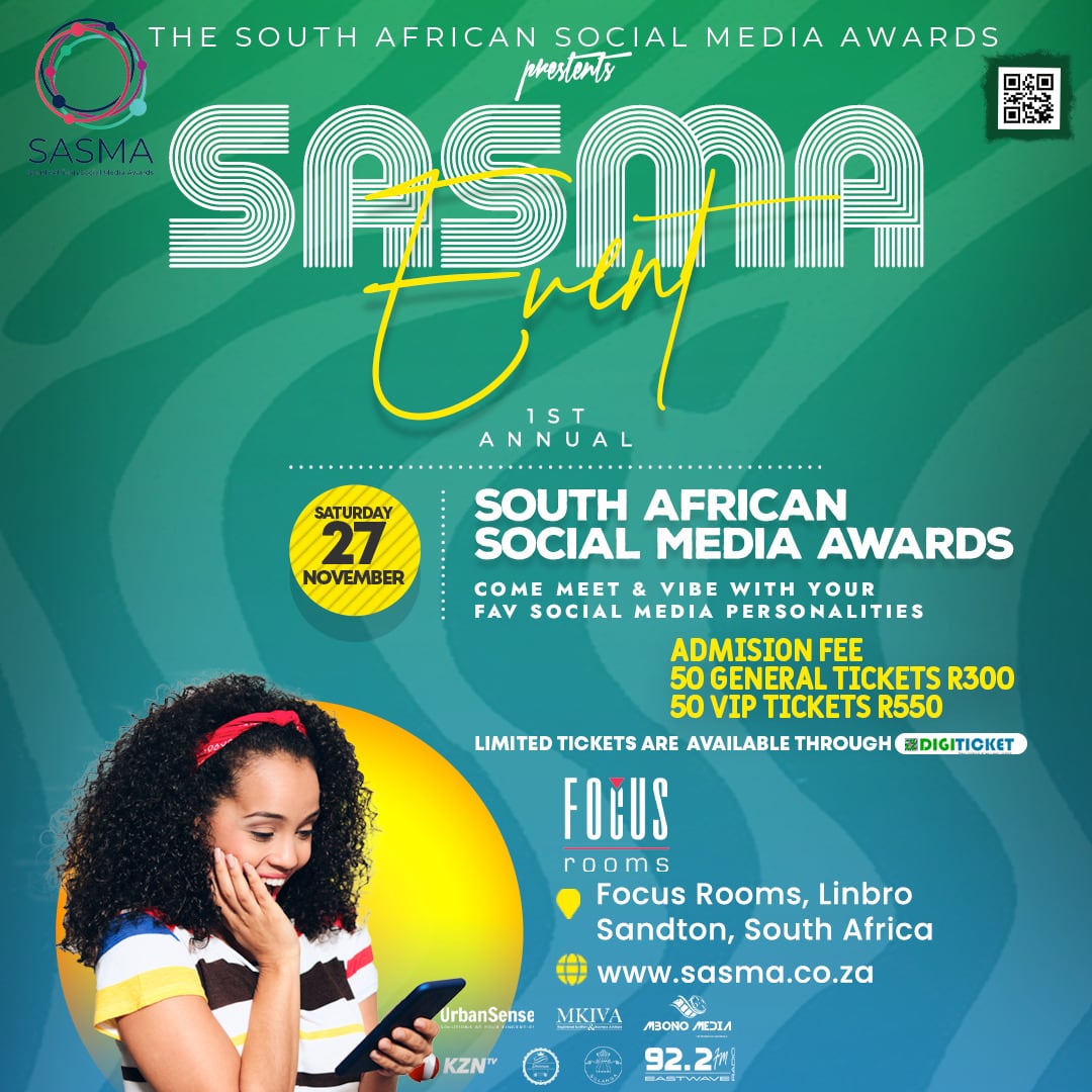 SMAWARDS_ZA's tweet photo. SASMA 21 main event limited tickets are available now on @DigiTicketSA 

Go grab your tickets today to avoid any dissapointments.

Purchase link : https://t.co/anlsPojt8i

Also dont forget to vote and stand a chance of winning R5k in cask.
#SASMA21 https://t.co/WRE9kcMDCf