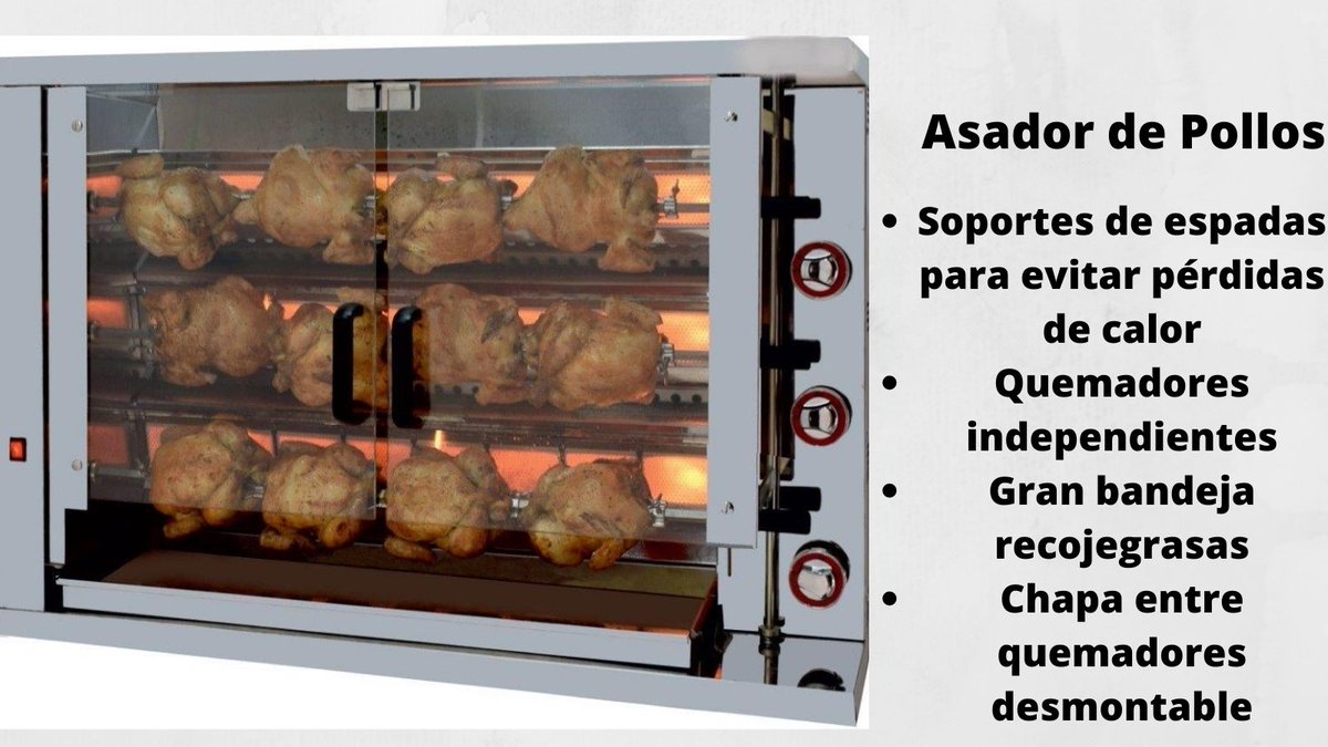 #Asador de #pollos de 2 a 8 #espadas. Varios modelos a su disposición. Consúltenos.