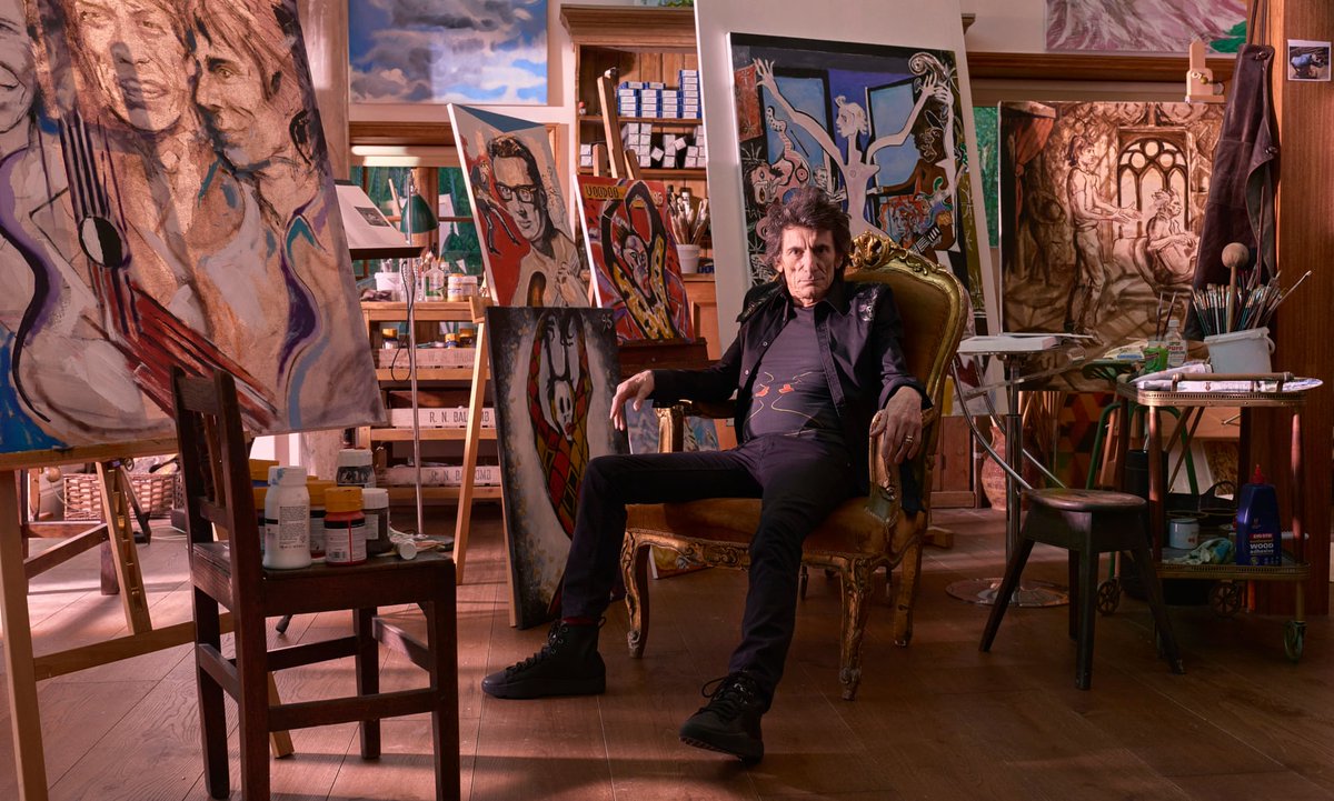 THEMUSEUM's tweet photo. Just announced: Ronnie Wood Art Exhibition to open in Uptown Waterloo! Curated by THEMUSEUM, the exhibition features the artwork of @RollingStones guitarist @ronniewood. The exhibition includes 50 works of art, featuring a combination of original works, prints, &amp; set-list works. https://t.co/mig9OOanIN