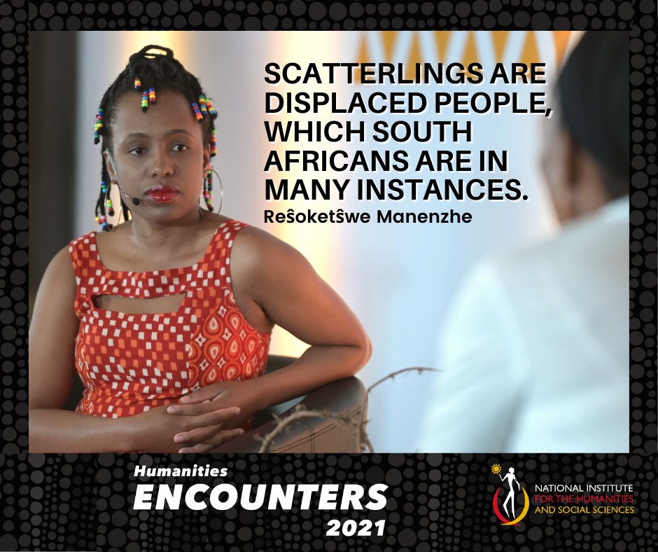 iNIHSS's tweet photo. Prof Mosoetsa asked Reŝoketŝwe about what her definition of her book title Scatterlings is.
#Encounters2021 https://t.co/RBbJYD46hE