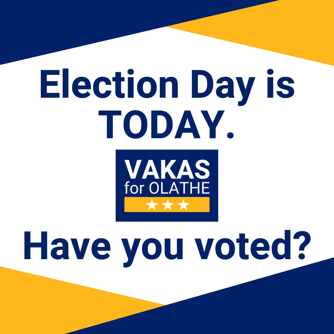 Be a voter — You have until 7PM!

#OlatheProud #VakasforOlathe #VoteVakas #ElectionDay #Election2021