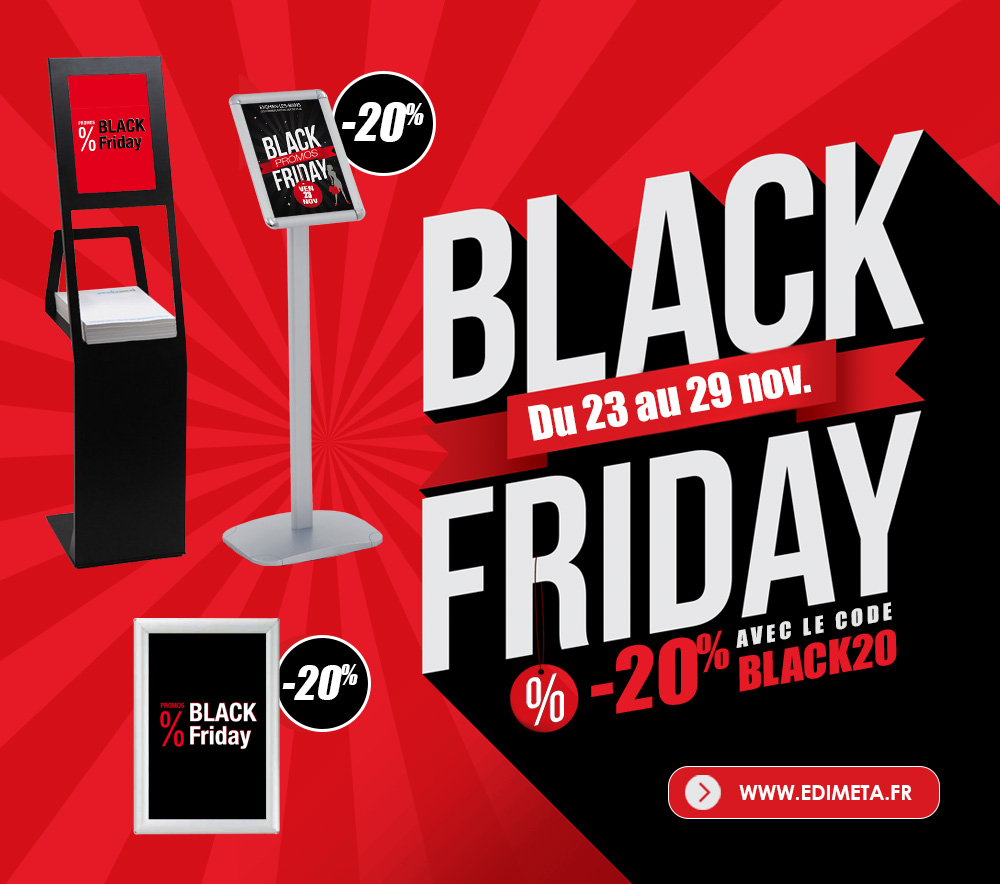 Edimeta's tweet photo. Le Black Friday revient le 23 novembre !

Plus que quelques semaines à attendre avant la nouvelle édition du Black Friday 2021 sur https://t.co/tGOZk2iwZt

Du 23 au 29 novembre, profitez d'une remise de -20% sur tout le site avec le code de réduction BLACK20

#BlackFriday2021 https://t.co/BC97td4LMN