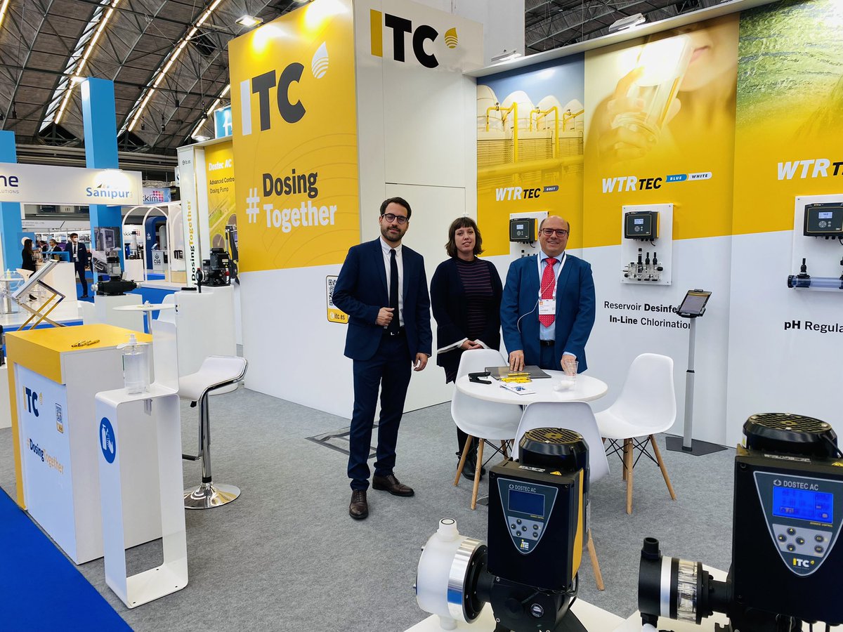 CatalanWaterP's tweet photo. Avui assistim a #AquatechAmsterdam i visitem els estands dels socis del CWP @ITCDosingPumps @sigmadaf @Hydroo_tweets i #adiquimica. Reprenem l’activitat d’internacionalització🌎, eix vertebral i estratègic del clúster https://t.co/K99GDLac2H