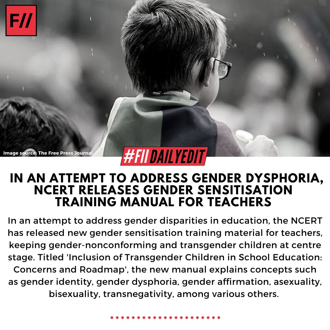 FeminismInIndia's tweet photo. 📢📢#NEWS: In an attempt to address gender dysphoria, NCERT releases gender sensitisation training manual for teachers. #FIIDailyEdit (1/n) 

Read the full report here: https://t.co/h58lTu37ed https://t.co/BVnq3KtVdw