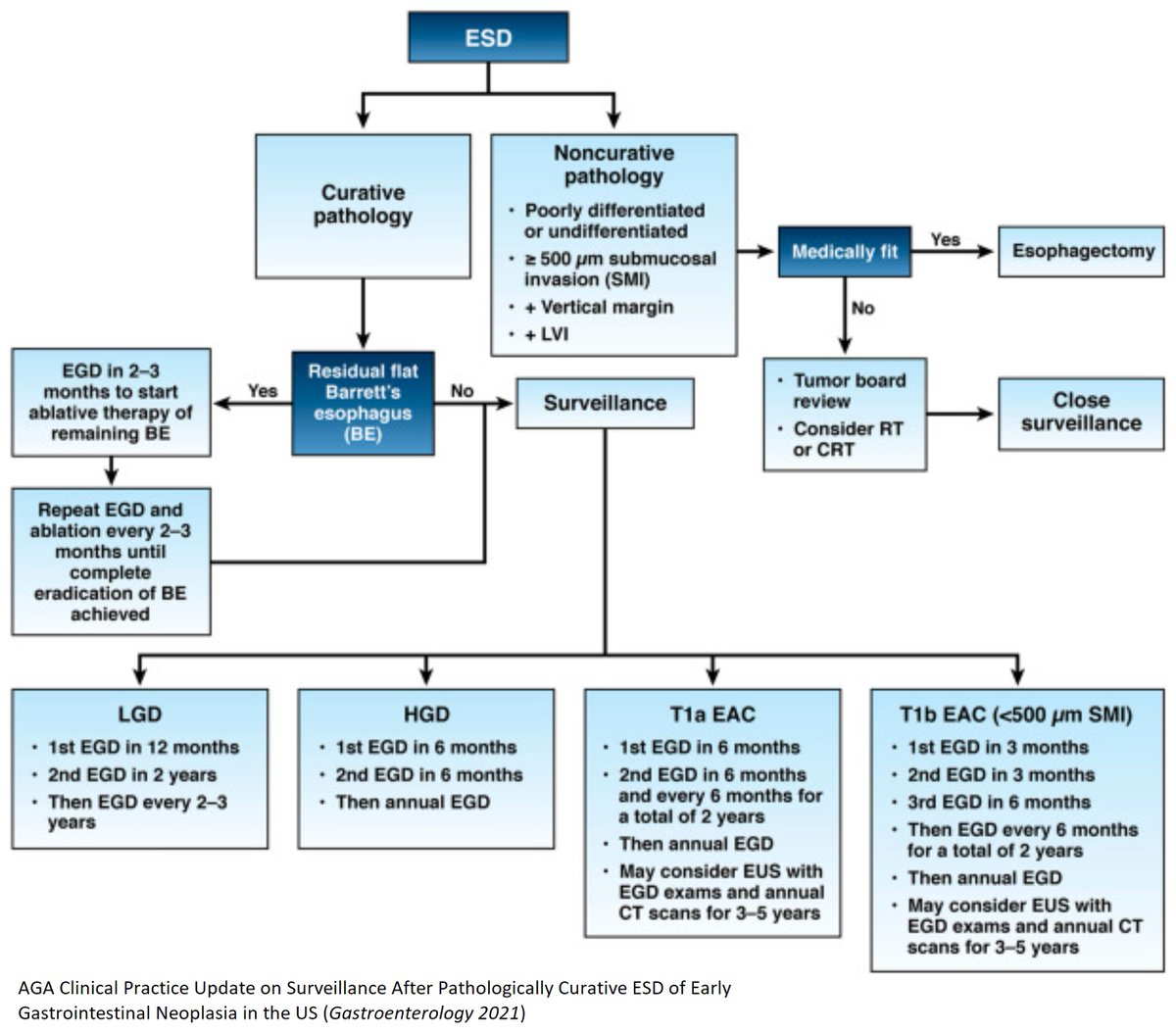 New AGA guidelines appear to be endorsing ESD rather than EMR for Barretts neoplasia but without clearly setting out their reasons.  Confused😵‍💫?!?
dx.doi.org/10.1053/j.gast…