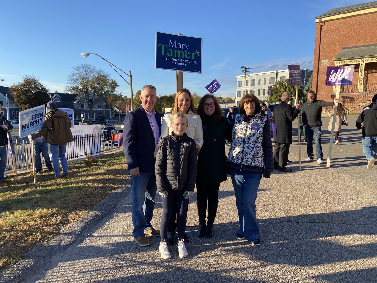 MaryTamerBoston's tweet photo. Great reception at Holy Name in #WestRoxbury this morning with my incredible crew! Make sure to vote #TeamTamer for #District6! #bospoli #mapoli #ElectionDay #Vote @cconnolly1 @edcoppinger https://t.co/kwbhhl1rQI