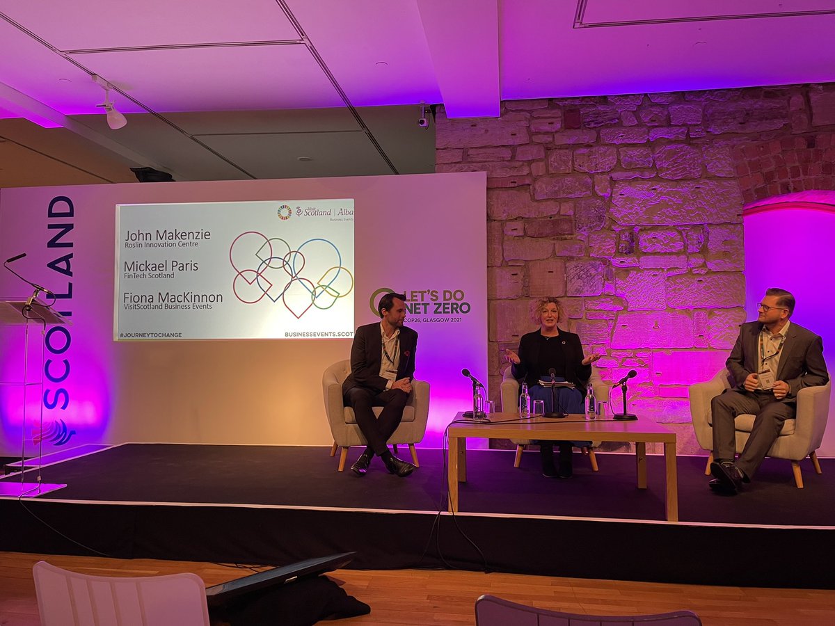 speakeasyuk's tweet photo. Fantastic panel session @VisitScotBE #COP26 Event! 

Great to hear from Mikael Paris @FinTechScotland and John Mackenzie @roslininstitute on their insight on the #journeytochange and their organisation’s roles with innovation and sustainability! https://t.co/O8Mk4yMEfv