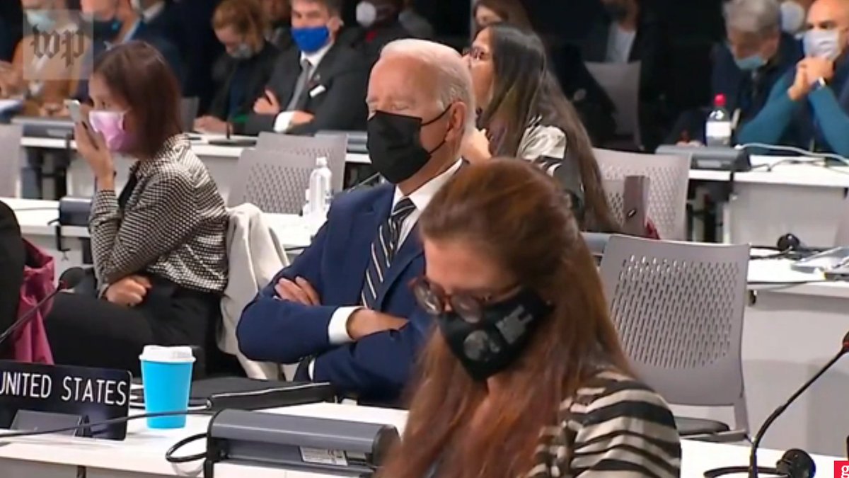 DanODonnellShow's tweet photo. What everyone is missing about Biden falling asleep during the climate change conference is that he fell asleep just as the speaker was saying "This is one of the most important meetings in history." If Biden really believed that, he wouldn't have been so bored. https://t.co/c3IaTv8vx3