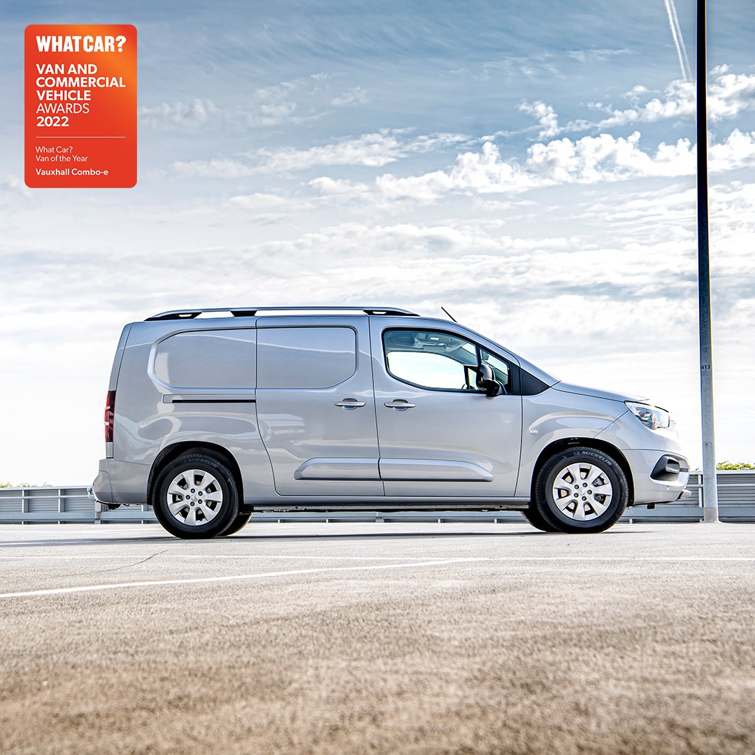 vauxhall's tweet photo. NEWS: Our 100% electric, All-New #Vauxhall #ComboE van has been named ‘Van of the Year’ by @whatcar at the Van and Commercial Vehicle of the Year Awards 2022 > https://t.co/CzsuUjTnlU https://t.co/ej9678PESo
