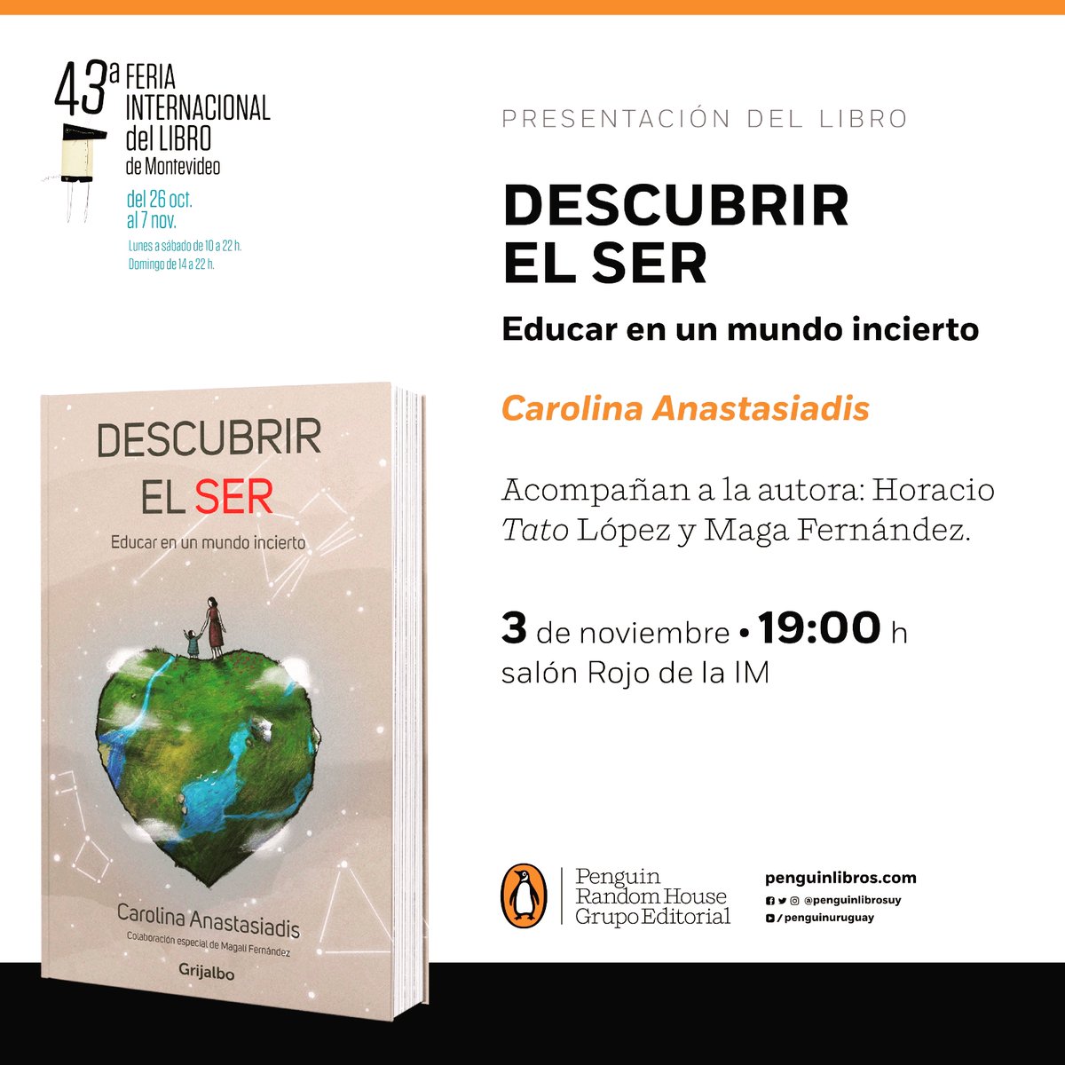 Para asistir a la presentación de Caro, es preciso que te inscribas en este link form.jotform.com/212967008614659