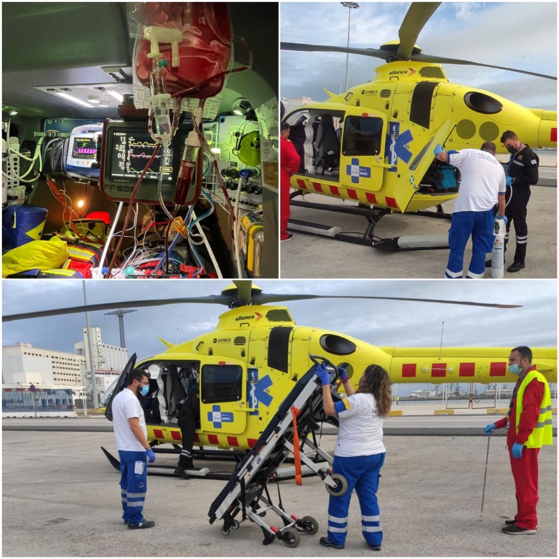 HamiltonMedical's tweet photo. A 2-year-old #patient fell from a third floor and suffered polytrauma and severe TBI, #HEMS in Ceuta #Spain successfully transferred to the #ICU with our #HAMILTONT1 onboard. Great #teamwork!

#emergencytransport #transportventilator #flightrescue #flightmedic #helicopter #ems https://t.co/xAFpEakkZ5