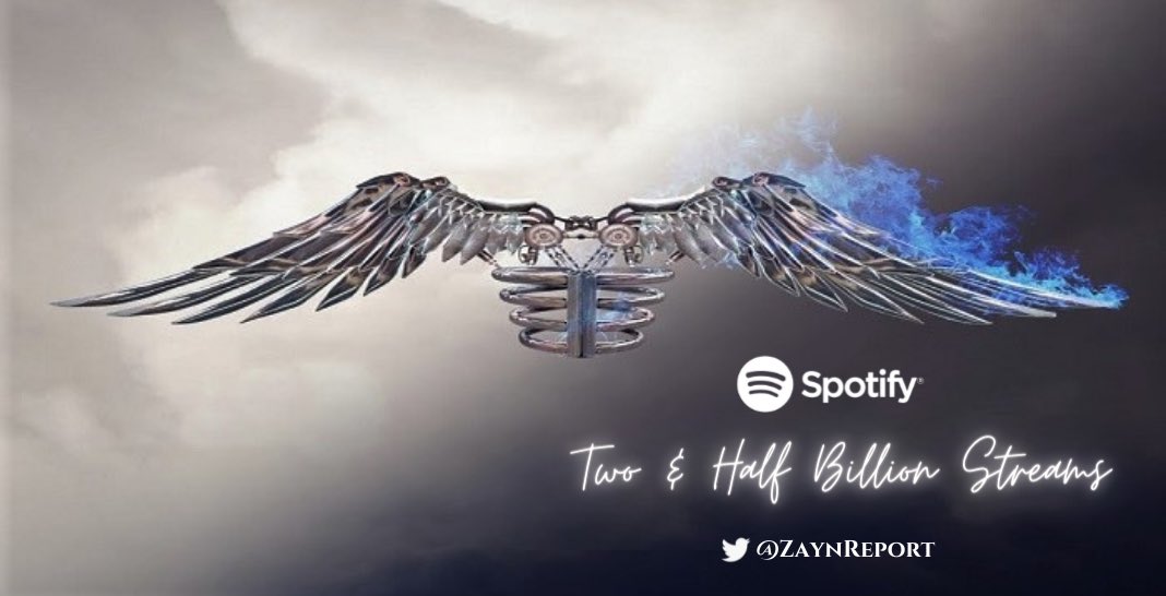 Icarus Falls has surpassed 2.5 billion streams on Spotify! Congratulations <a href="/zaynmalik/">zayn</a> 🥳