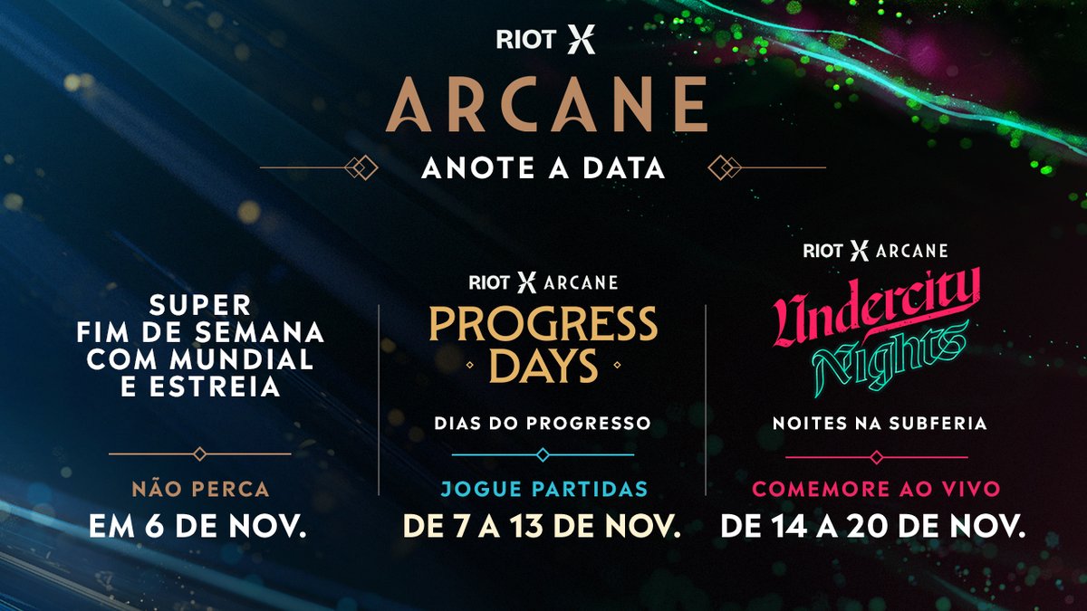 RiotGamesBrasil's tweet image. #RiotXArcane está só começando. 😎
 
Não perca os eventos incríveis de novembro.