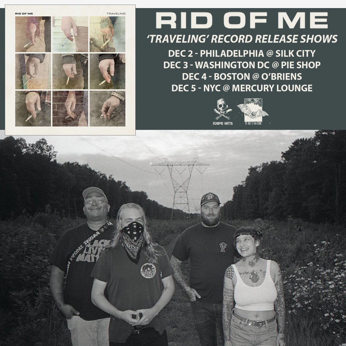 Our record release show run kicks off in a month 🙌
Hope to see you there friends 🖤

knifehitsrecords.com/events

<a href="/davekisstweets/">Dave Kiss</a> <a href="/pieshopdc/">Pie Shop DC</a> <a href="/MercuryLoungeNY/">Mercury Lounge</a> <a href="/CausticCasanova/">Caustic Casanova</a> <a href="/WIVESnyc/">WIVES</a> <a href="/yeahbabynyc/">Yeah Baby</a> <a href="/PhillyNoiseRock/">Knife Hits Records</a>