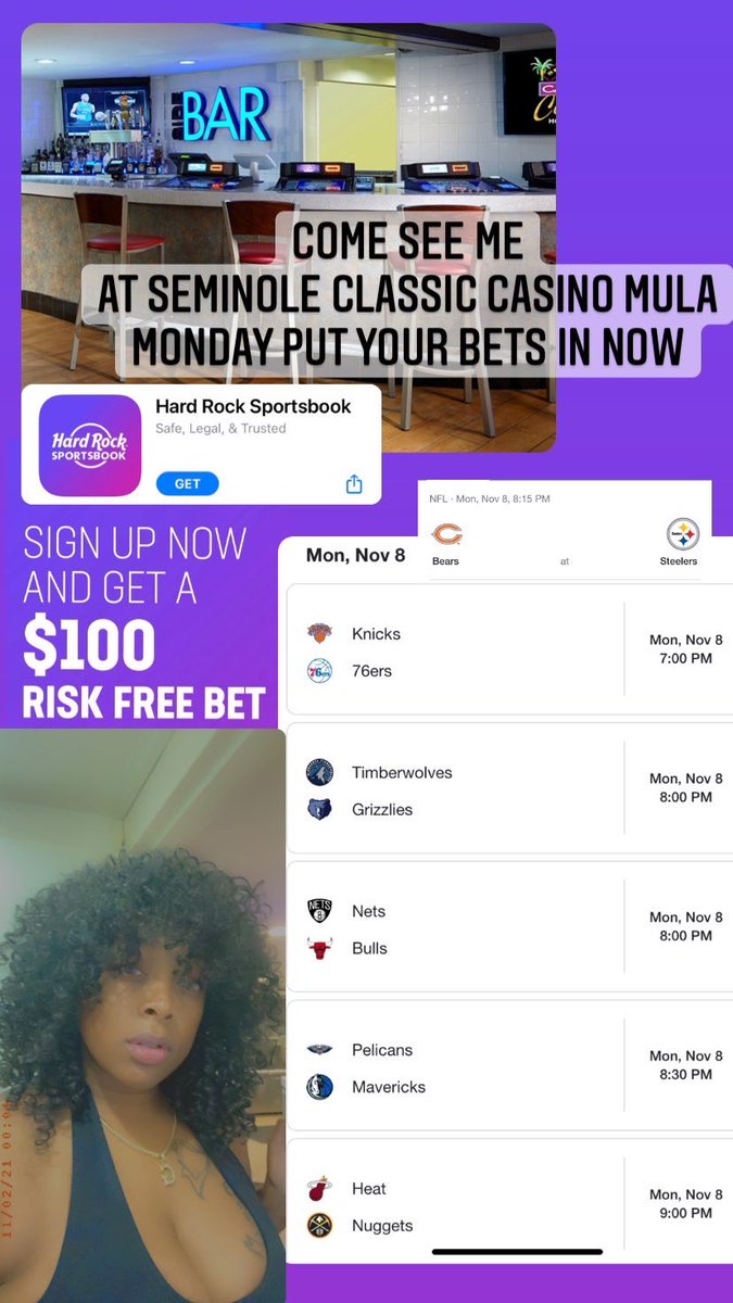 DIVINITYKISSES's tweet photo. Yes coming bet we officially have bookies #seminoleclassic #bettingtips #GamblingTwitter #casino #HardRock https://t.co/uOjDy0lEVu