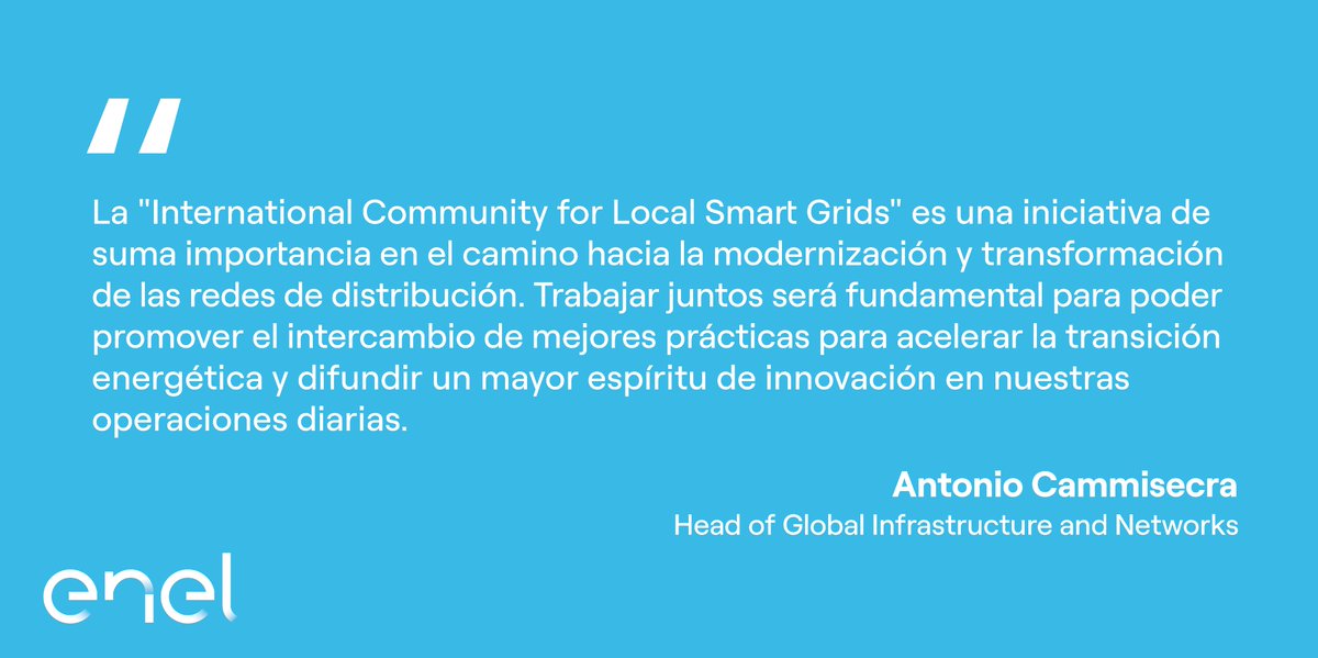 EnelGroupES's tweet photo. Antonio Cammisecra, nuestro Head of Global Infrastructure and Networks, participΓ³ en el lanzamiento de #ICLSG. Descubre mΓ‘s π https://t.co/ifYeLAPENR @ssencommunity @EnelFoundation @oxengsci @Ausgrid @LowCarbonHub @TEPCOPG #EnelGrids #COP26 https://t.co/uw0RRHwjs3