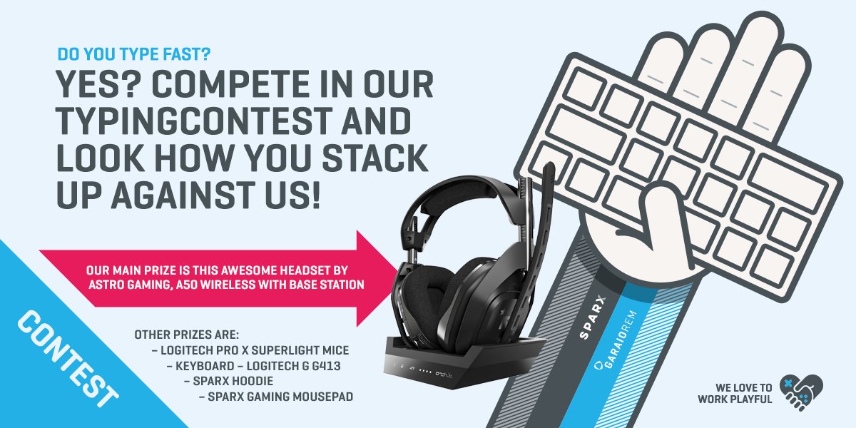 [#SPARX|#GARAIOREM] 

🙏 We are happy to announce, that our typing contest with our sponsor <a href="/GARAIOAG/">GARAIO AG</a> is live today! 

🔥 Show us how fast you are and you might end up with a nice price! 

🏆 More about the contest: garaio-rem.ch/aktuelles/typi…

#XpectUs