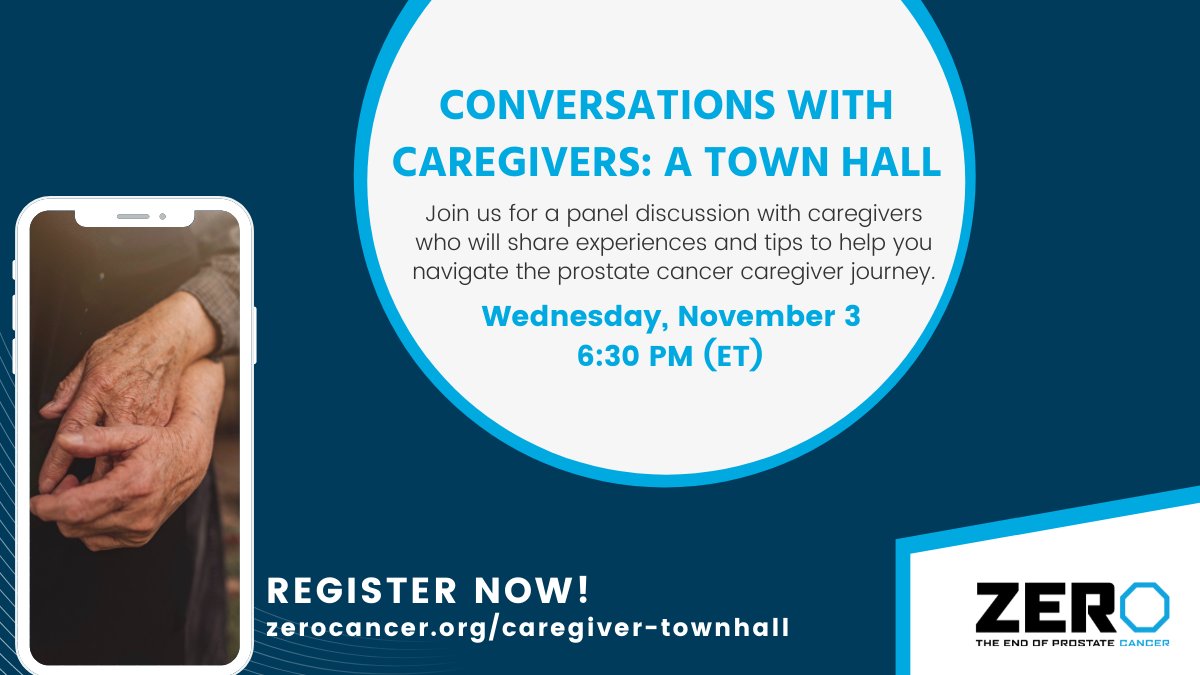 ZEROCancer's tweet photo. Signed up yet for tomorrow's Caregiver Town Hall? You won't want to miss this great convo with three caregivers and ZERO's Shelby Moneer. They'll come together to support and connect with one another about caring for a loved one with #prostatecancer. More: https://t.co/uF84S3R0Lh https://t.co/qwaA4CCBWn