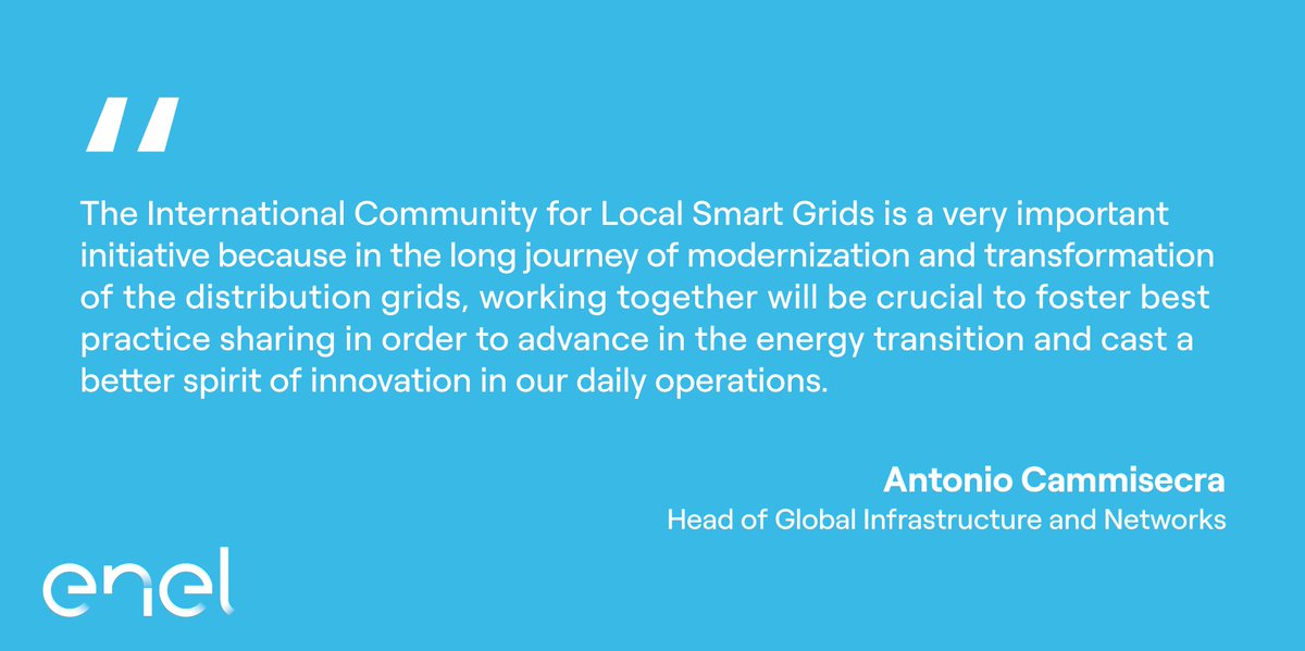 EnelGroup's tweet photo. Antonio Cammisecra, our Head of Global Infrastructure and Networks, joined the launch event of the #ICLSG initiative. Discover more π https://t.co/XZwQNFUqRp @ssencommunity @EnelFoundation @oxengsci @Ausgrid @LowCarbonHub @TEPCOPG #EnelGrids #COP26 https://t.co/aW2JlcWW2c