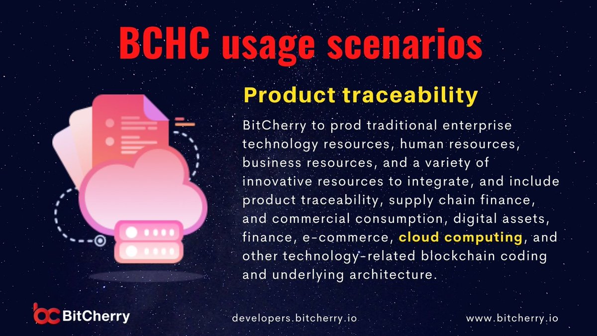 #BCHC - Product Traceability

#BitCherry is a universal blockchain infrastructure that meets commercial applications, provides a high-performance, high-secure, and high-available underlying public chain.

🛡 bitcherry.io
🛡 bitcherry.io/developer

#Blockchain #IPv8