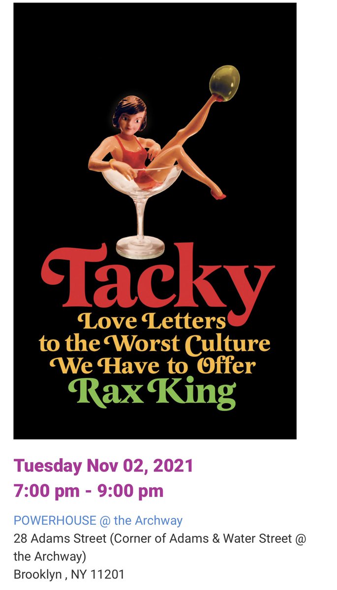 TACKY 💋 is out today!!!! buy it at your bookstore! read it under the covers! RSVP now to see me and my good friend <a href="/joshgondelman/">Josh Gondelman</a> talk about it at <a href="/POWERHOUSEArena/">POWERHOUSE Arena</a> tonight! 
powerhousearena.com/events/book-la…