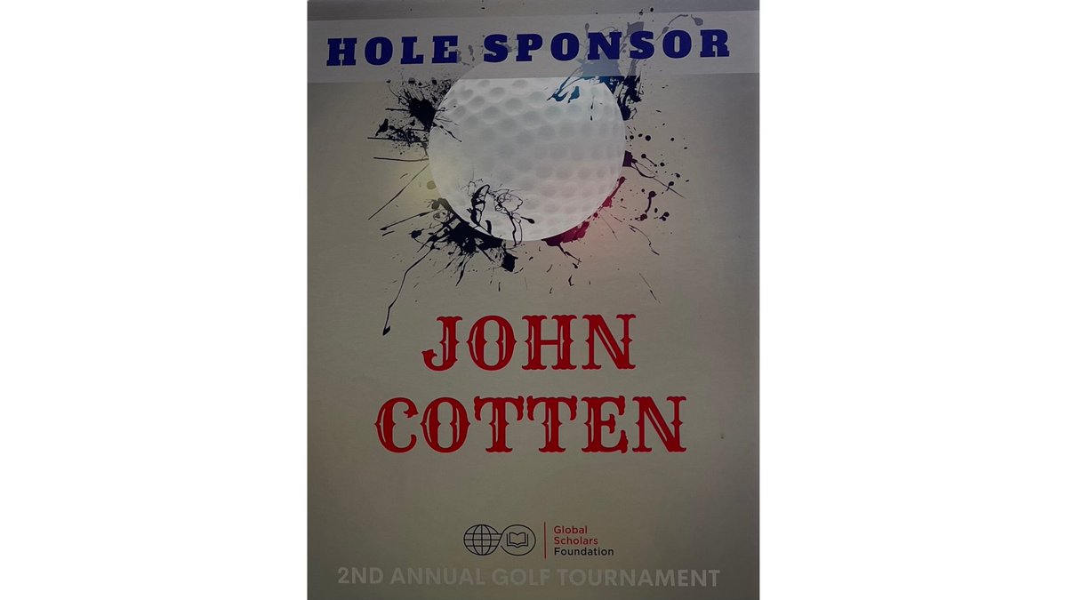 Happy Tuesday! Thank you Hole Sponsor John Cotten. The 2nd Annual GSF Golf Tournament was a success. #GolfTournament #GSF #JohnCotten