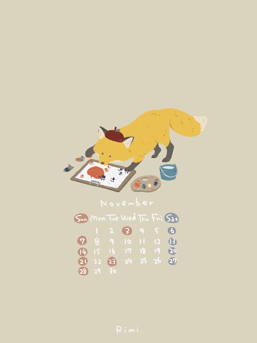 「11月のカレンダーと壁紙できました 」|Rimi.のイラスト