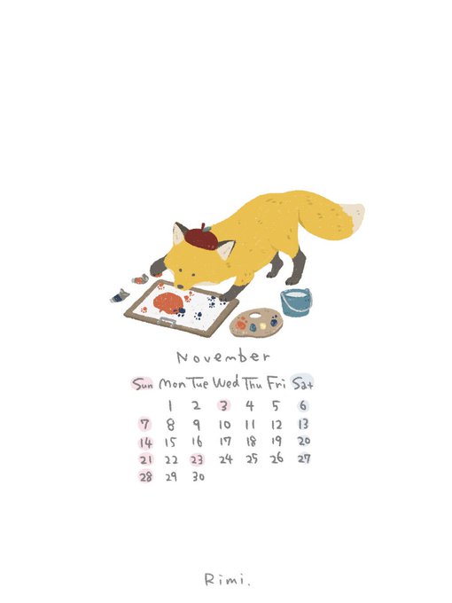 11月のカレンダーと壁紙できました 