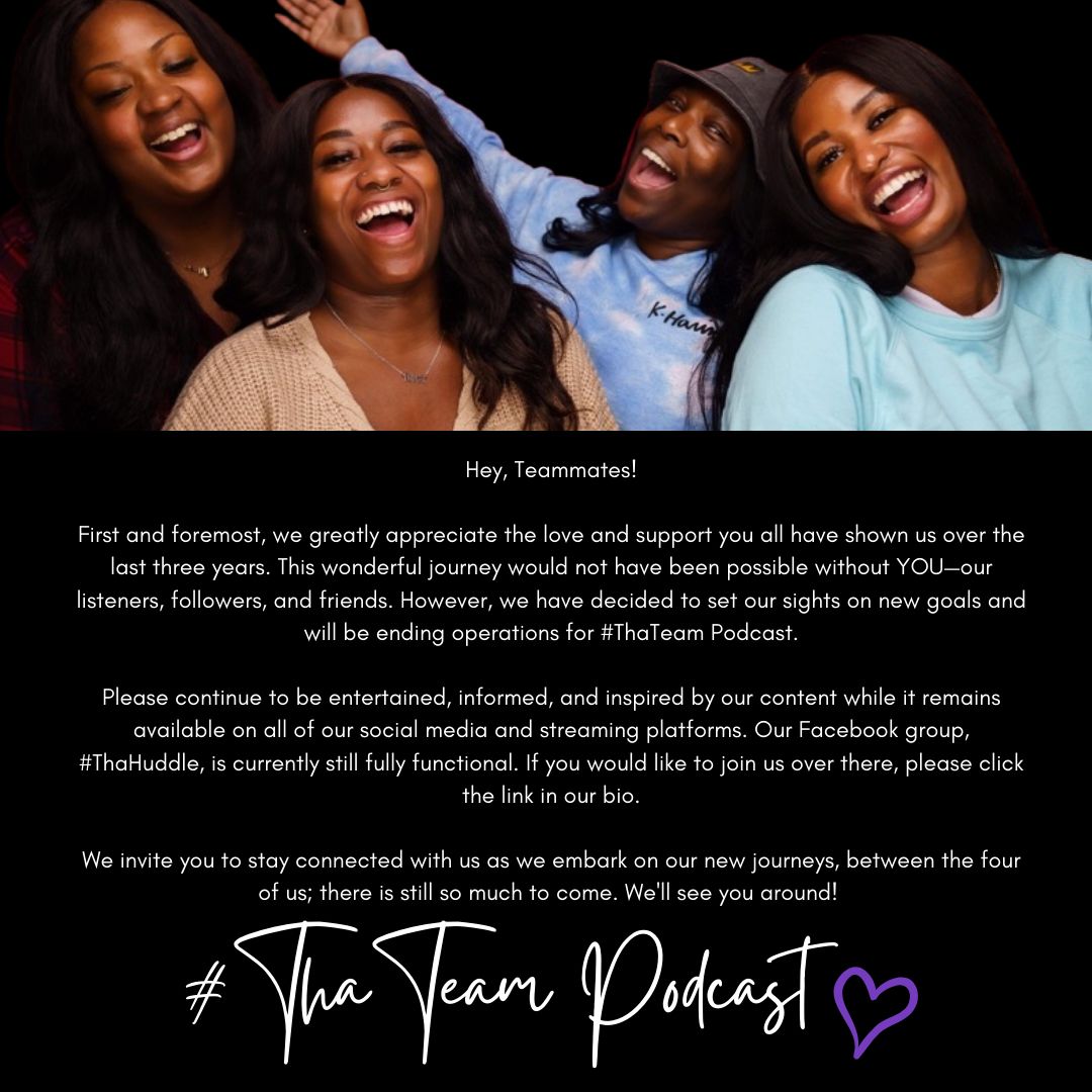 ThaTeamPod's tweet photo. …. and it’s still #ThaTeam Tuesday! Always and forever 💜💫 Join us in #ThaHuddle 👉🏾 https://t.co/jLMGmH0DvU https://t.co/yHmd3xhqy5