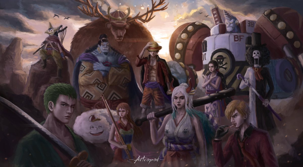 artropod_'s tweet photo. Onigashima Squad (repost)

#ONEPIECE #FANART #luffy #zoro #sanji #nami #usopp #robin #brook #jinbe #chopper #franky #YAMATO #illustration #onepiece1030 #Onepiecefanart https://t.co/7pLdf7g75t
