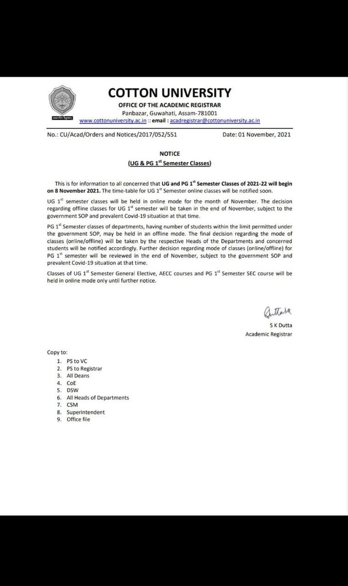 GourangaSingan2's tweet photo. At a time when most colleges across the state has started offline classes, we demand the Cotton University authority to start offline classes for HS 1st year and UG 1st semester as soon as possible.
#CottonUniversity
#ResumeOfflineClasses
@himantabiswa 
@ranojpeguassam https://t.co/cKPKC5t88H